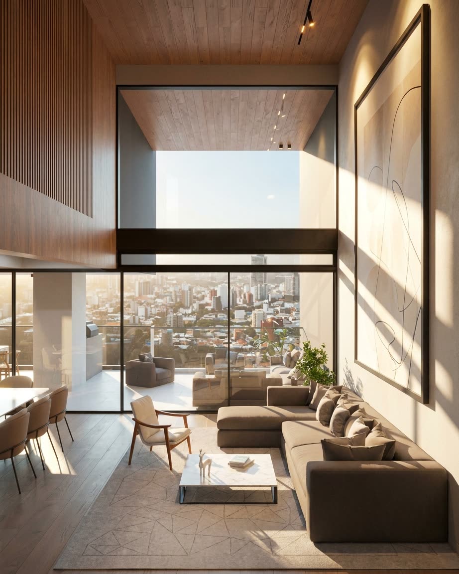 Interior de un apartamento en 3D visto por un comprador