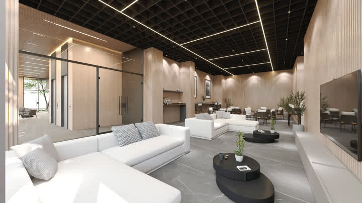 Zona social de un proyecto inmobiliario lista para compartir por WhatsApp
